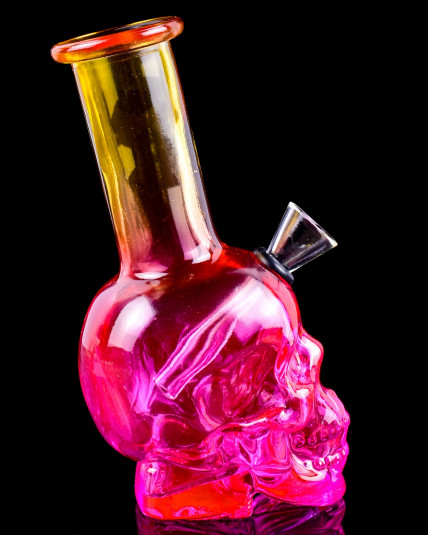 Mystic Skull Glass Mini Bong - Design 4