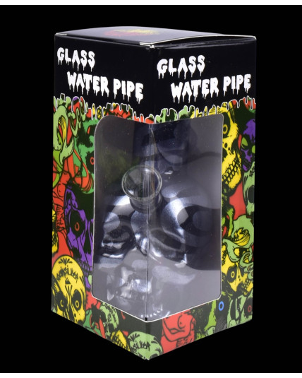 Grim Skull Glass Mini Bong - Assorted