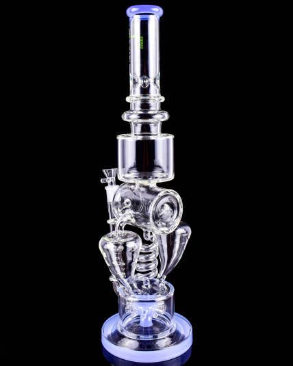 Clover Glass - 20" Multi Chamber Coil w/ Sprinkler Perc Recycler Bong