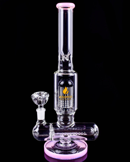 Atomic Glass Inline Perc with Tree Perc Bong - Pink