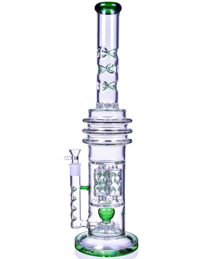 Smoke Runner - 22" Triple Chamber w/ Sprinkler Perc Bong - Green