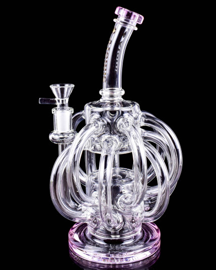 Atomic Glass - 10" Vortex Octopus Recycler Bong - Pink