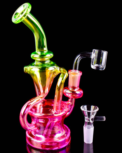 Aurora Fusion Iridescent Recycler Bong/Dab Rig