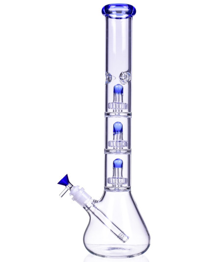 Bong Tower - 18" Triple Showerhead Perc Bong