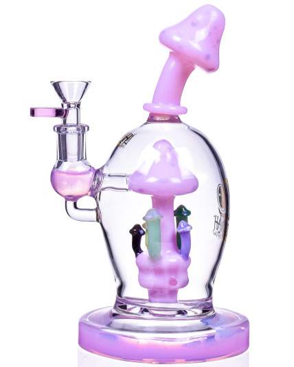 The Toadstool - 9" Lookah® Mushroom Bong Glass Water Pipe - Pink