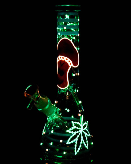 Toxic Trip Shroom Glow In The Dark Beaker Bong