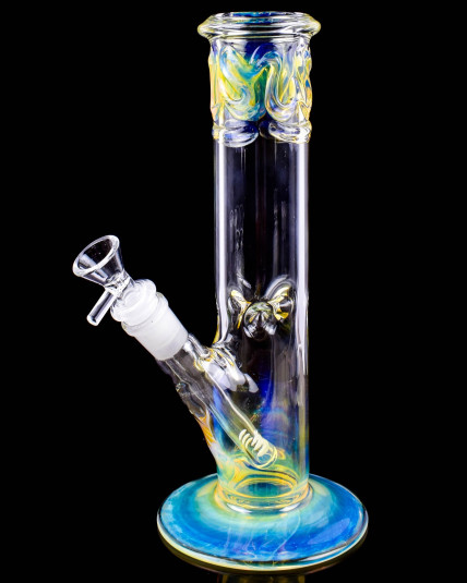 Golden Fumed Swirl Straight Bong