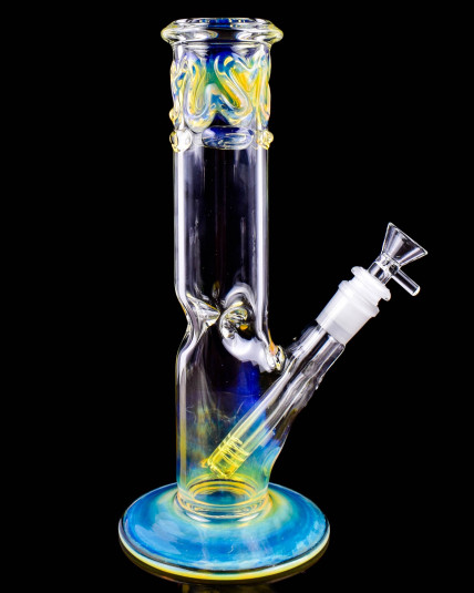Golden Fumed Swirl Straight Bong