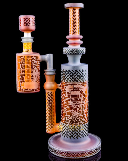 Back Alley Burn - Graffiti Bong & Ash Catcher Set