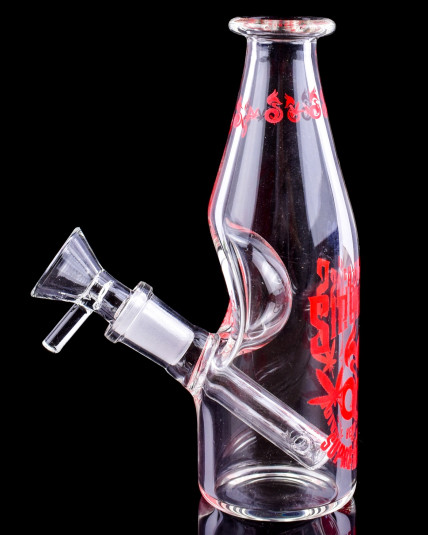 Cute Mini Milk Bottle Bong - Red