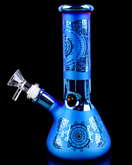 Midnight Mandala Electroplated Beaker Base Bong