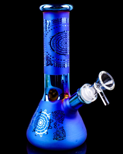 Midnight Mandala Electroplated Beaker Base Bong