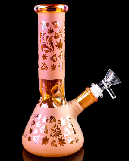 Golden Bloom Electroplated Beaker Base Bong