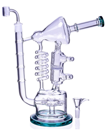 Stereo Microscope - 13" Spiral Coil Perc Recycler Bong/Dab Rig