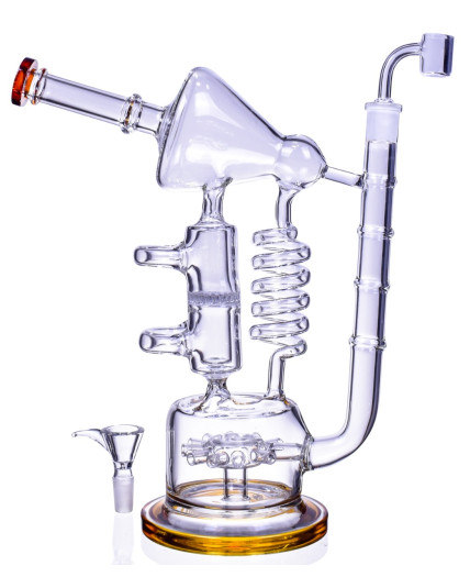 Stereo Microscope - 13" Spiral Coil Perc Recycler Bong/Dab Rig