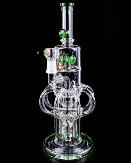 Mecha Kraken - Tsunami Glass - 14" Rocktapus Recycler Bong