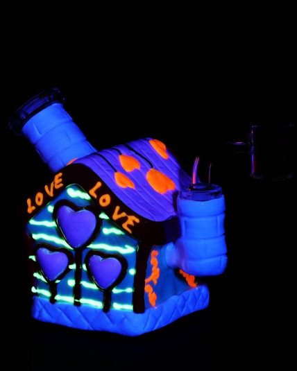 Valentine's Love Shack Glow In The Dark Bong