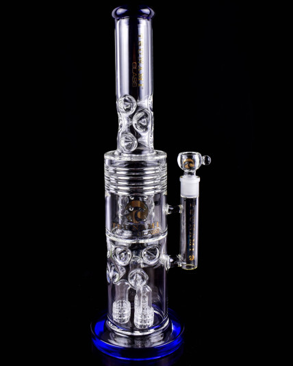 Pulse Reactor - Tsunami Glass - Barrel Showerhead Drum Heart Honeycomb Perc Bong