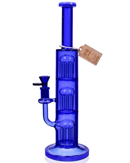 Cheech™ Glass - 13" Transparent Triple Rain Tree With 8 Arm Tree Perc Bong