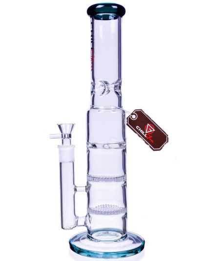 The Panthers - Chill Glass 16" Double Honeycomb w/ Turbine Perc Bong