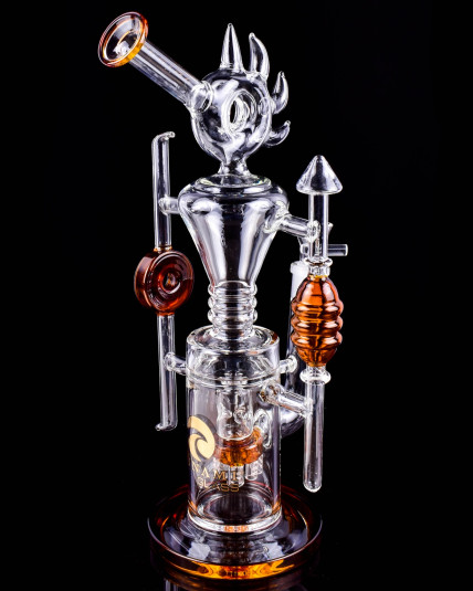 Reactor X - Tsunami Glass - 15″ Showerhead Donut Recycler Bong