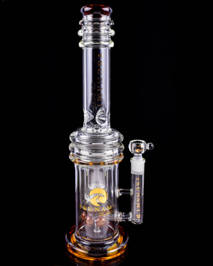 The Maelstrom - Tsunami Glass – 16" Button Double Honeycomb Perc Bong