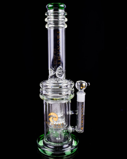The Maelstrom - Tsunami Glass – 16" Button Double Honeycomb Perc Bong