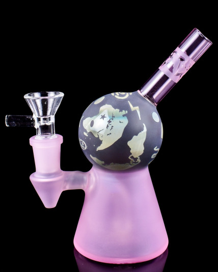 Witchy World – Atomic Glass – Globe Beaker Bong/Dab Rig - Pink