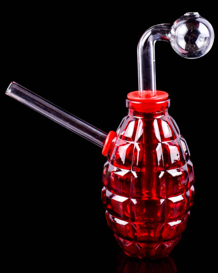 Heavy Colored Grenade Oil Rig w/ Oil Burner Pipe