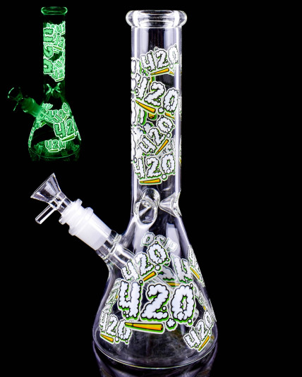 420 Glow In the Dark Beaker Bong - Crazy Glow!!