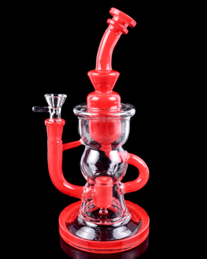 American Dream – Atomic Glass - Faberge Recycler Bong - Red