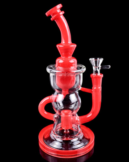 American Dream – Atomic Glass - Faberge Recycler Bong - Red