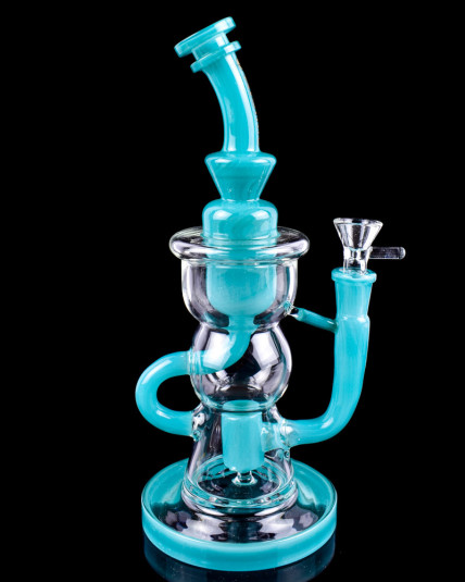 American Dream – Atomic Glass - Faberge Recycler Bong - Teal