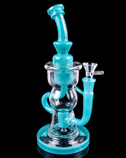 American Dream – Atomic Glass - Faberge Recycler Bong - Teal