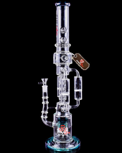 Chill Glass - 20" Triple Chamber Bong with Cyclone Perc - Teal