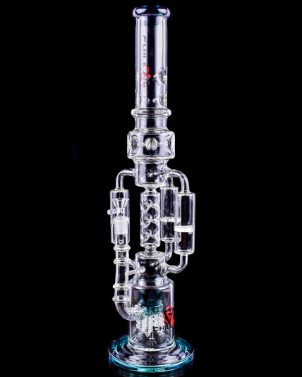Chill Glass - 20" Triple Chamber Bong with Cyclone Perc - Teal