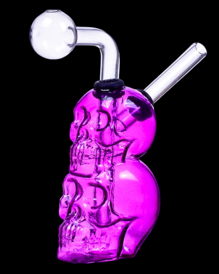Dual Cranium Clear Oil Burner Bong