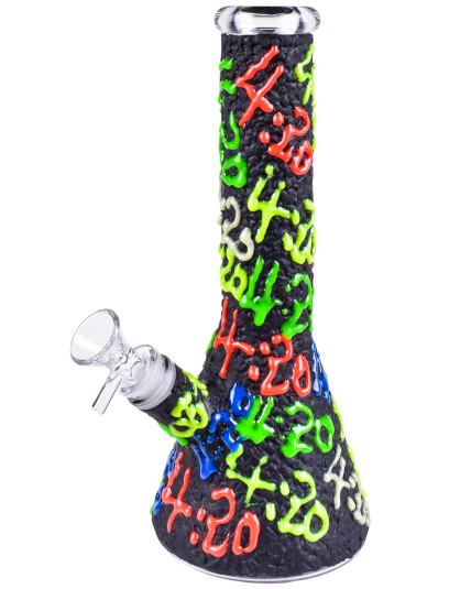 420 After Dark – 3D Painted Glow In The Dark Beaker Bong