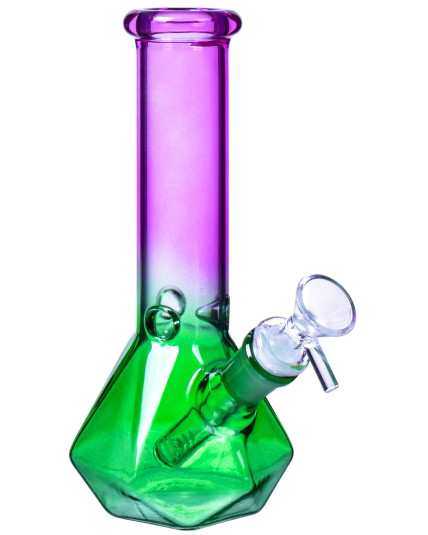 SmokeDay Ombre Diamond Beaker Bong - Purple Green Gradient