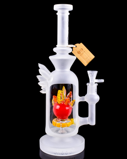 Cosmic Kaleidoscope - Cheech Glass -13" Frosted Celestial Kryptonite Bong - Red