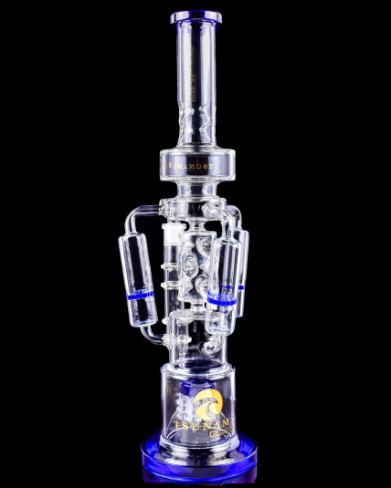 Tri-Stream - Tsunami Glass - 20" Electric Showerhead Triple Honeycomb Perc Bong