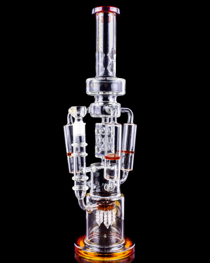 Tri-Stream - Tsunami Glass - 20" Electric Showerhead Triple Honeycomb Perc Bong