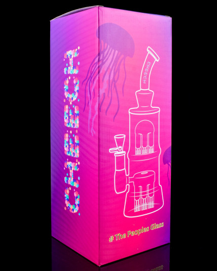 Cheech Glass - 14" Double Tree Perc Mini Monster Bong - Purple