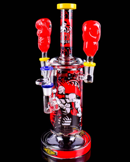 Cheech Glass – Double Knockout Boxing Bong w/ 2 Glass Hand Pipes