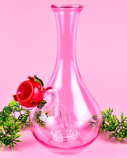 Elegant Pink Vase Bong w/ Rose Bowl
