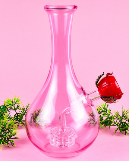 Elegant Pink Vase Bong w/ Rose Bowl