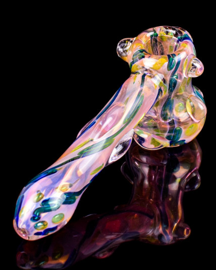 6" Golden Fumed Hammer Bubbler - Golden Fumed