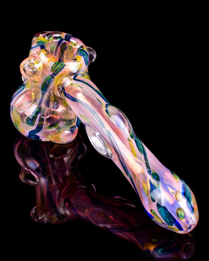 6" Golden Fumed Hammer Bubbler - Golden Fumed
