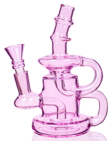 The Pink Surfer - 5” Mini Water Recycler Bubbler Girly Bong - Pink 