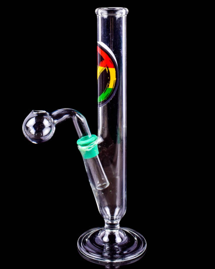 7.5" Cylinder Shape Glass Oil Rig w/ Oil Burner Pipe
